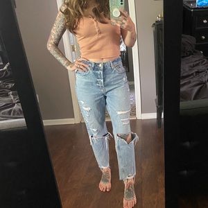 H&M Skinny High Waist Ankle Jeans